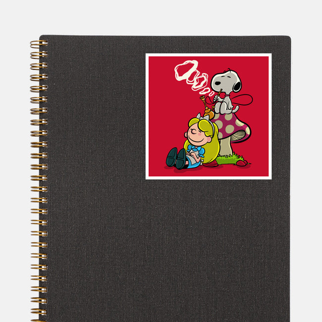 A Beagle In Wonderland-None-Glossy-Sticker-zascanauta