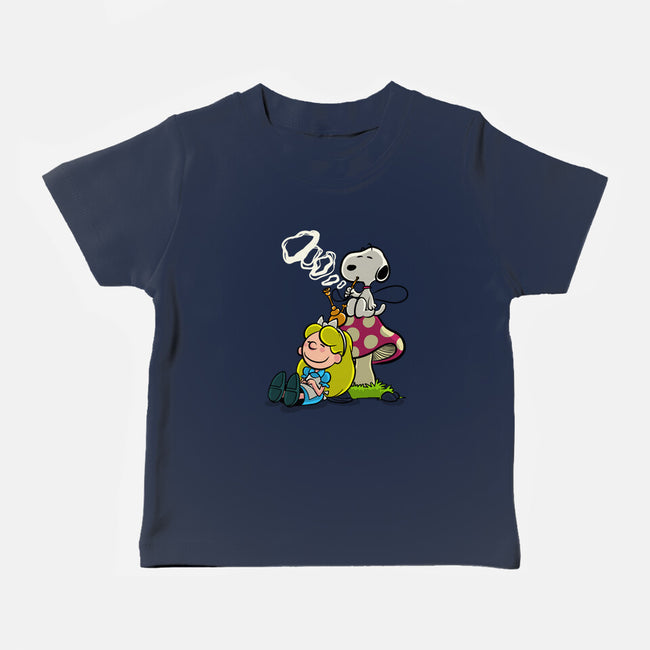 A Beagle In Wonderland-Baby-Basic-Tee-zascanauta