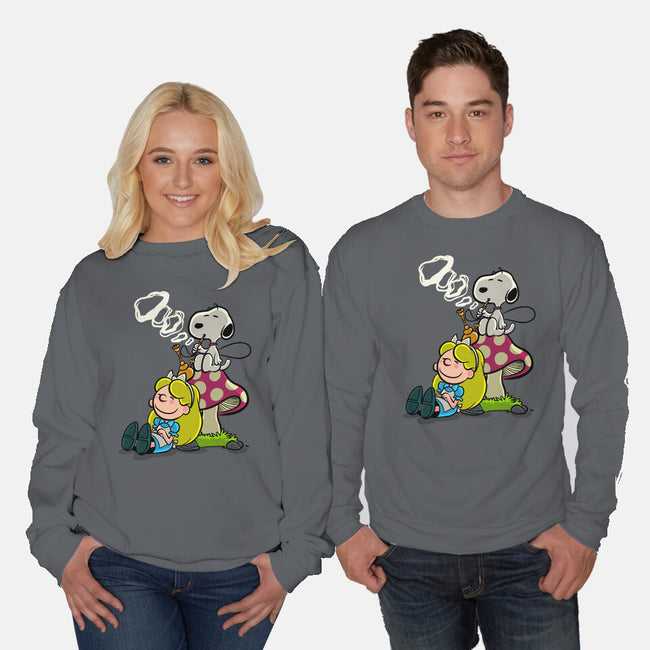 A Beagle In Wonderland-Unisex-Crew Neck-Sweatshirt-zascanauta