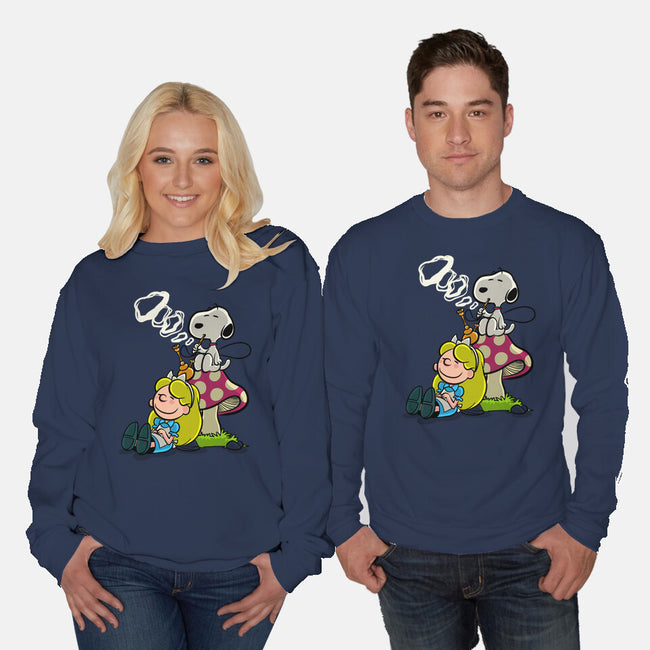 A Beagle In Wonderland-Unisex-Crew Neck-Sweatshirt-zascanauta