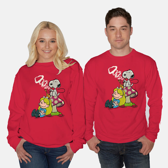 A Beagle In Wonderland-Unisex-Crew Neck-Sweatshirt-zascanauta