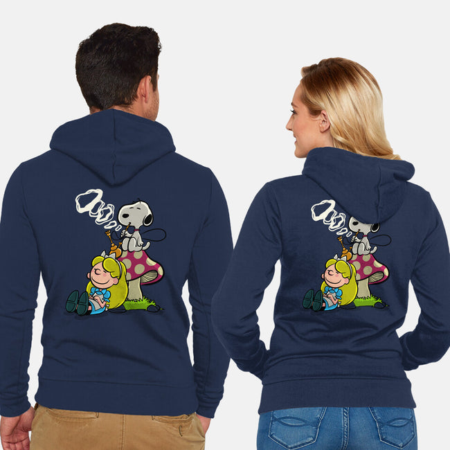 A Beagle In Wonderland-Unisex-Zip-Up-Sweatshirt-zascanauta