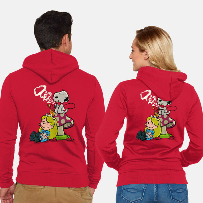 A Beagle In Wonderland-Unisex-Zip-Up-Sweatshirt-zascanauta