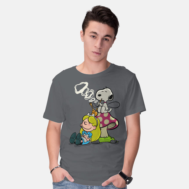 A Beagle In Wonderland-Mens-Basic-Tee-zascanauta