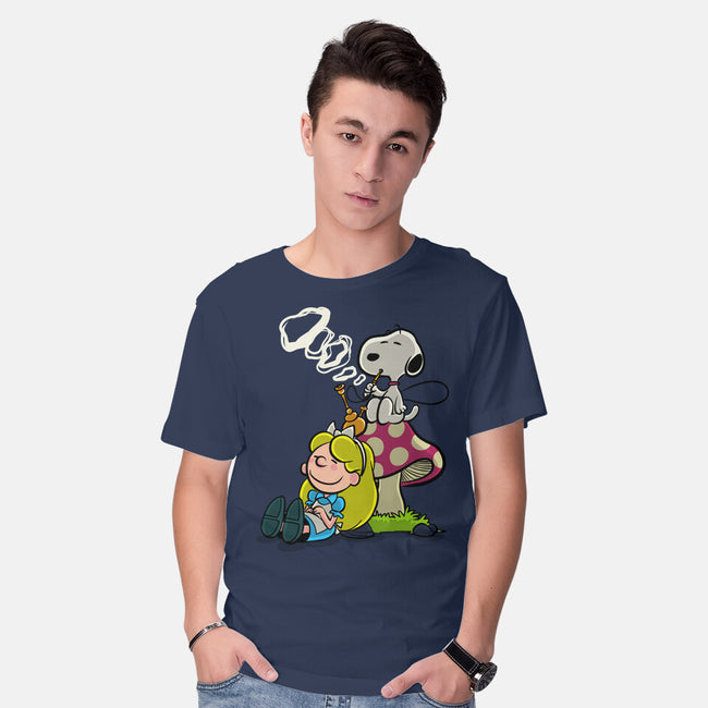 A Beagle In Wonderland-Mens-Basic-Tee-zascanauta