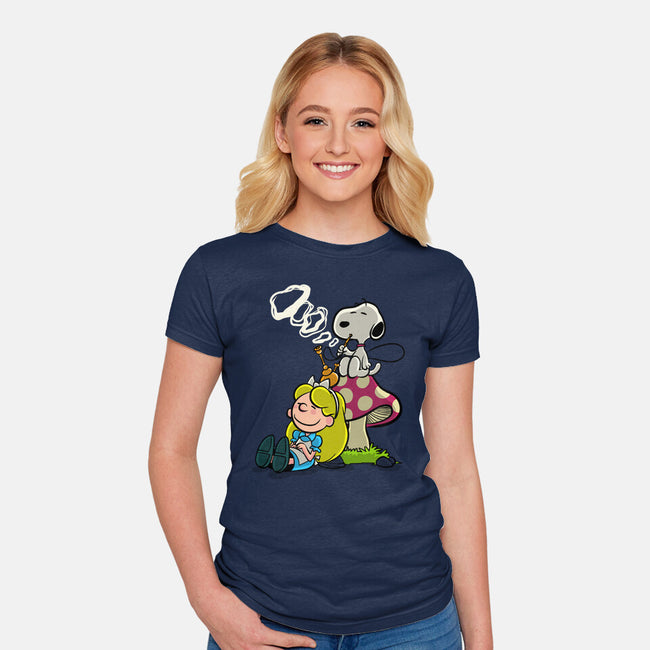 A Beagle In Wonderland-Womens-Fitted-Tee-zascanauta