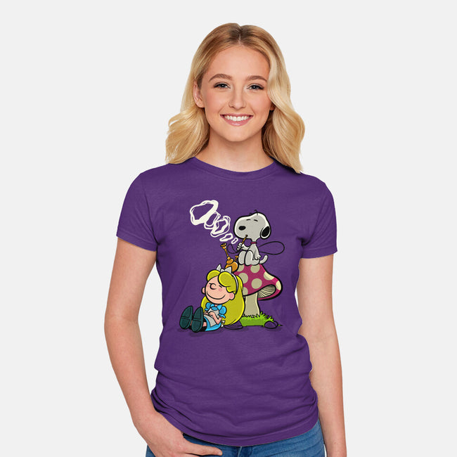 A Beagle In Wonderland-Womens-Fitted-Tee-zascanauta