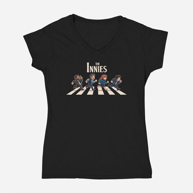 Innie Road-Womens-V-Neck-Tee-2DFeer