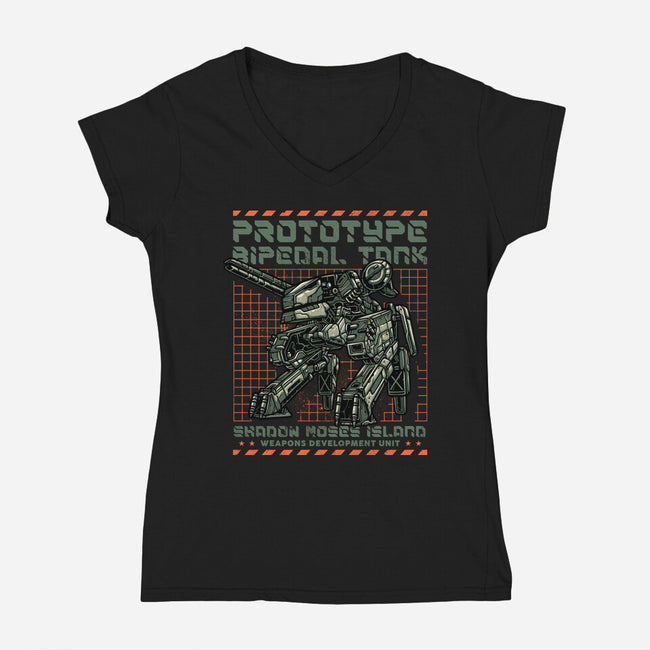 Prototype Bipedal Tank-Womens-V-Neck-Tee-momma_gorilla