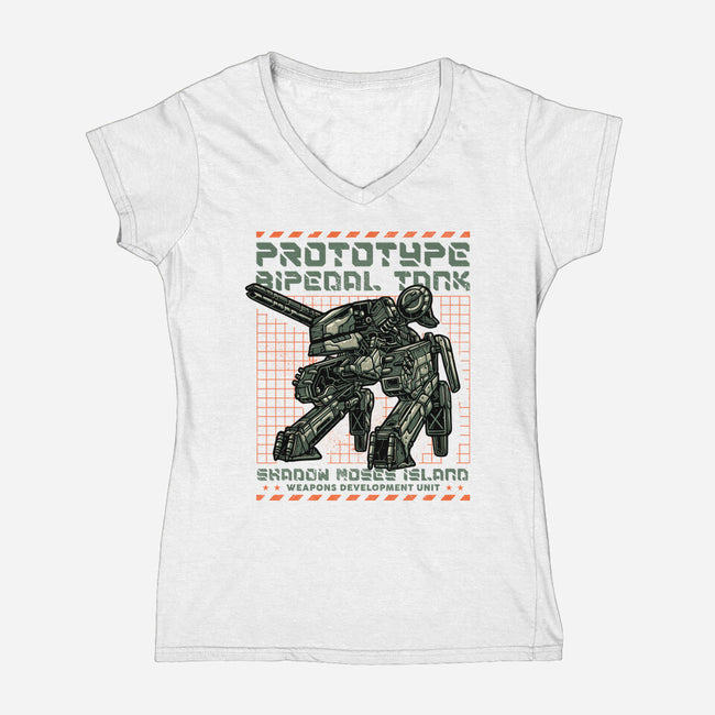 Prototype Bipedal Tank-Womens-V-Neck-Tee-momma_gorilla