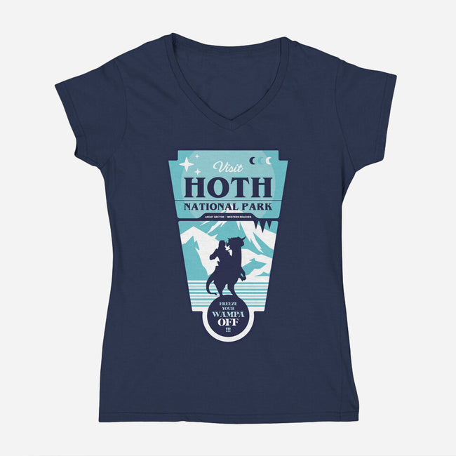 Freeze Your Wampa Off-Womens-V-Neck-Tee-BadBox