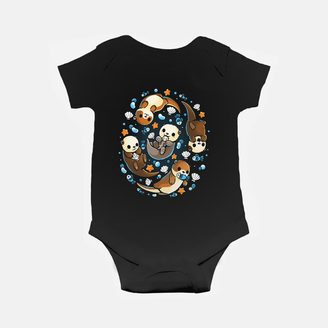 Otter Family-Baby-Basic-Onesie-Vallina84