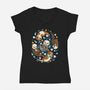 Otter Family-Womens-V-Neck-Tee-Vallina84