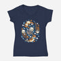 Otter Family-Womens-V-Neck-Tee-Vallina84