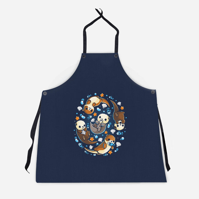 Otter Family-Unisex-Kitchen-Apron-Vallina84