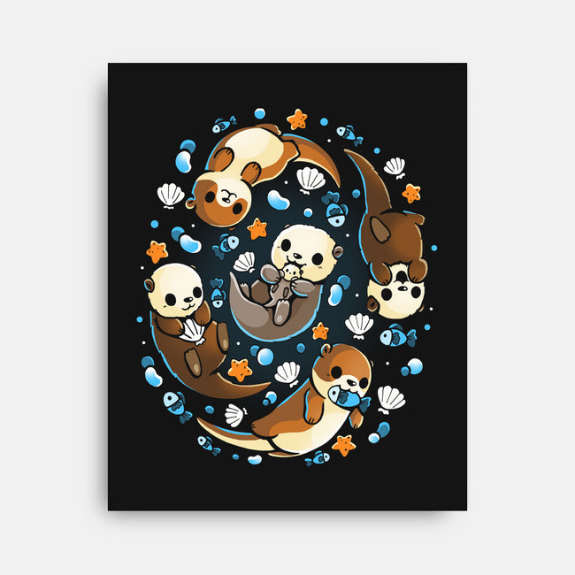 Otter Family-None-Stretched-Canvas-Vallina84
