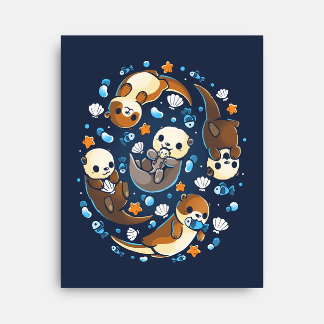 Otter Family-None-Stretched-Canvas-Vallina84