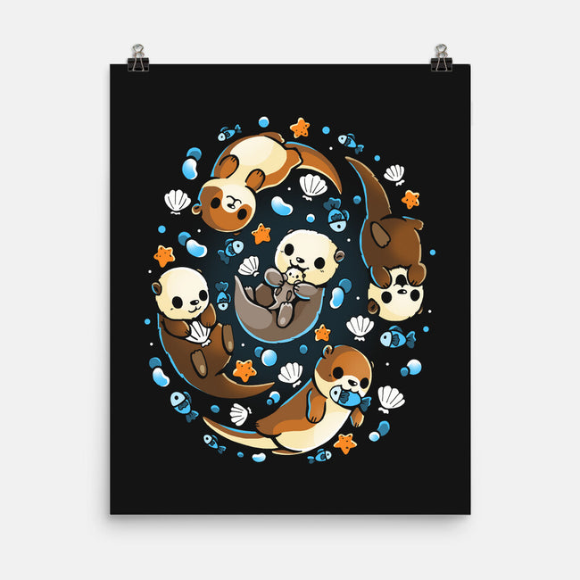 Otter Family-None-Matte-Poster-Vallina84