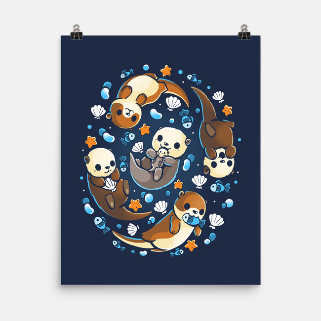 Otter Family-None-Matte-Poster-Vallina84