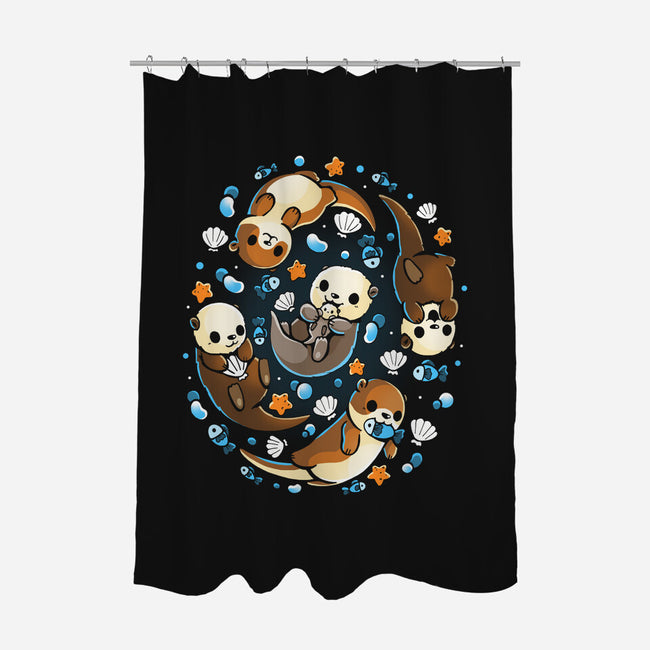 Otter Family-None-Polyester-Shower Curtain-Vallina84