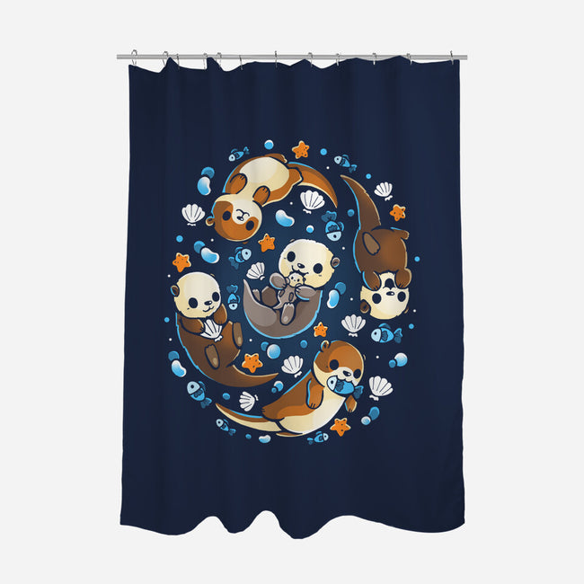Otter Family-None-Polyester-Shower Curtain-Vallina84