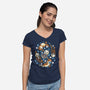Otter Family-Womens-V-Neck-Tee-Vallina84