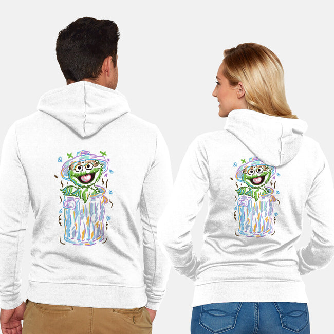 Trash Puppet-Unisex-Zip-Up-Sweatshirt-nickzzarto