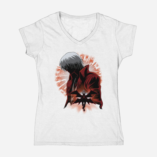 Demon Angel-Womens-V-Neck-Tee-rmatix