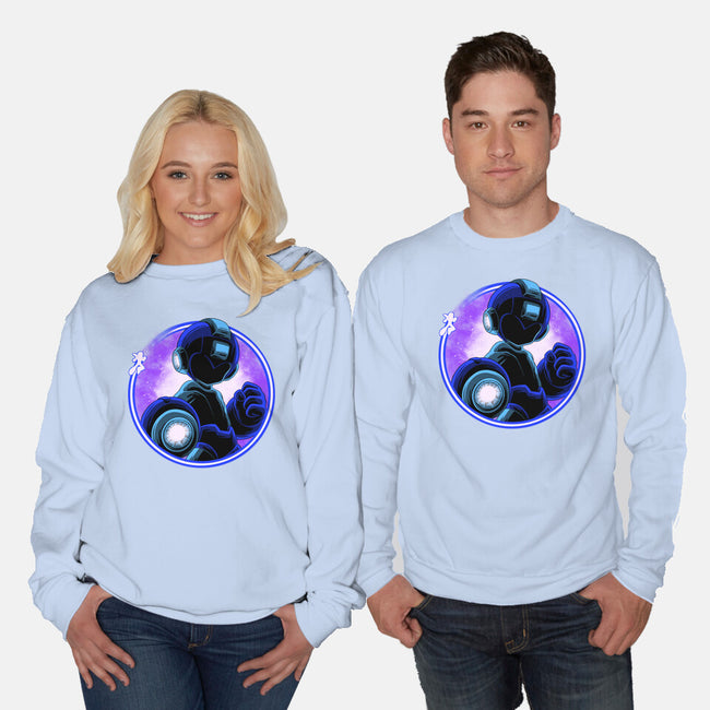 Blue Metal Hero-Unisex-Crew Neck-Sweatshirt-rmatix