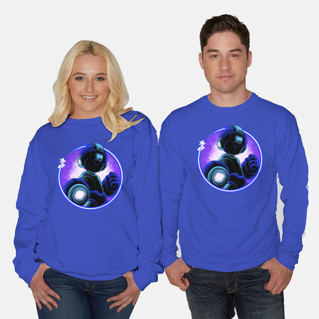 Blue Metal Hero-Unisex-Crew Neck-Sweatshirt-rmatix