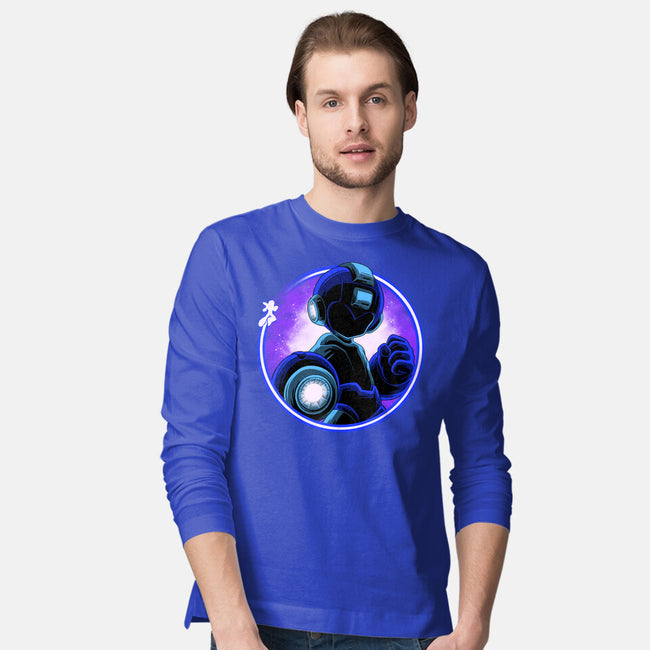 Blue Metal Hero-Mens-Long Sleeved-Tee-rmatix
