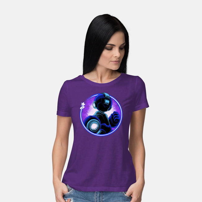 Blue Metal Hero-Womens-Basic-Tee-rmatix