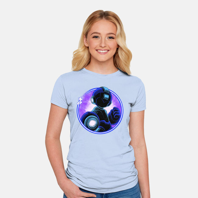 Blue Metal Hero-Womens-Fitted-Tee-rmatix