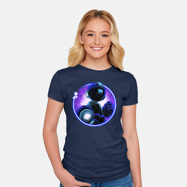 Blue Metal Hero-Womens-Fitted-Tee-rmatix