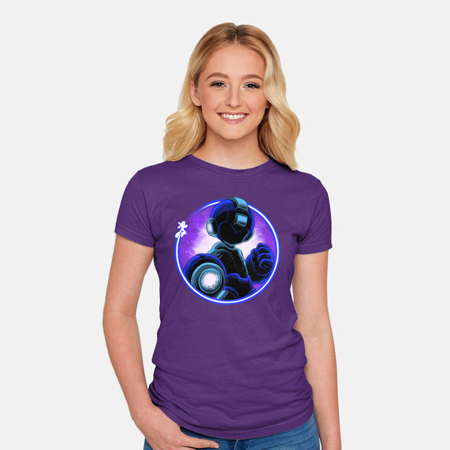 Blue Metal Hero-Womens-Fitted-Tee-rmatix