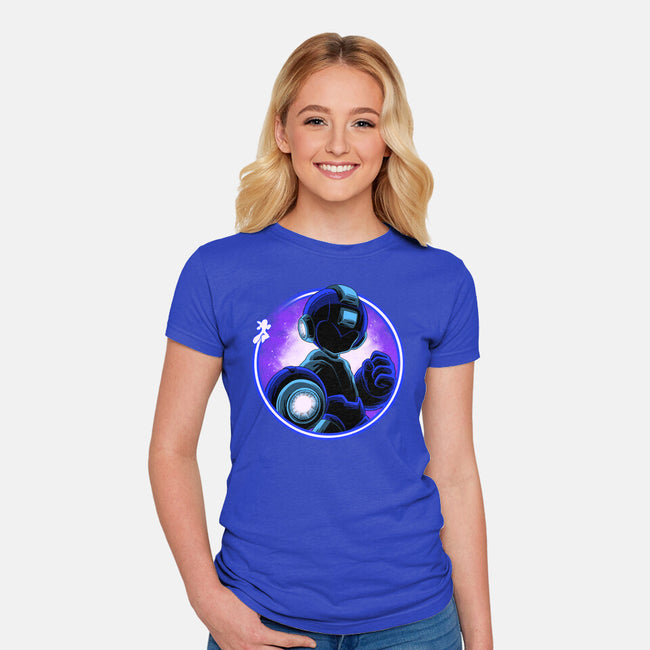 Blue Metal Hero-Womens-Fitted-Tee-rmatix