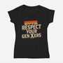 Respect Your Gen Xers-Womens-V-Neck-Tee-Boggs Nicolas