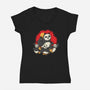 The Silly Panda-Womens-V-Neck-Tee-turborat14