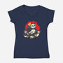 The Silly Panda-Womens-V-Neck-Tee-turborat14