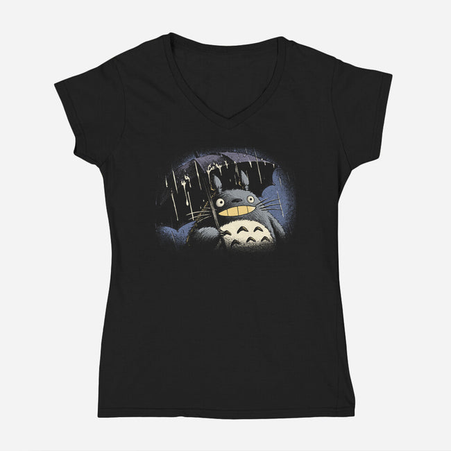 Rainy Day Guardian-Womens-V-Neck-Tee-Popnotic