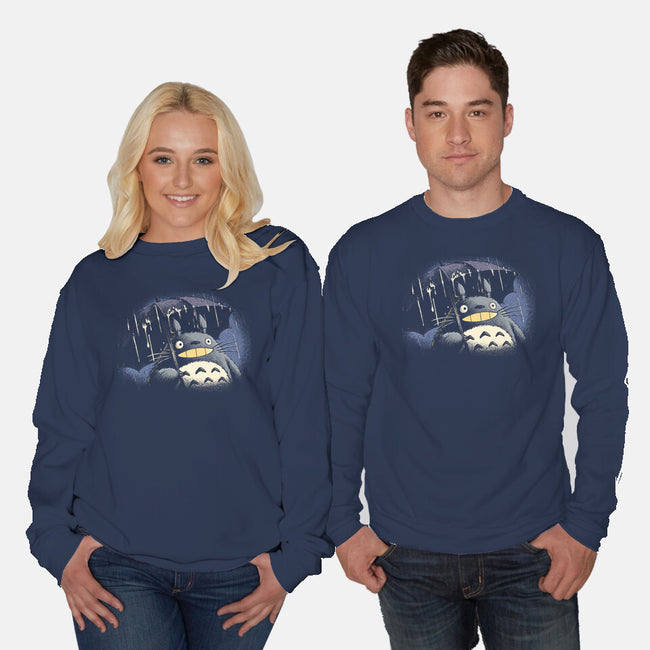 Rainy Day Guardian-Unisex-Crew Neck-Sweatshirt-Popnotic