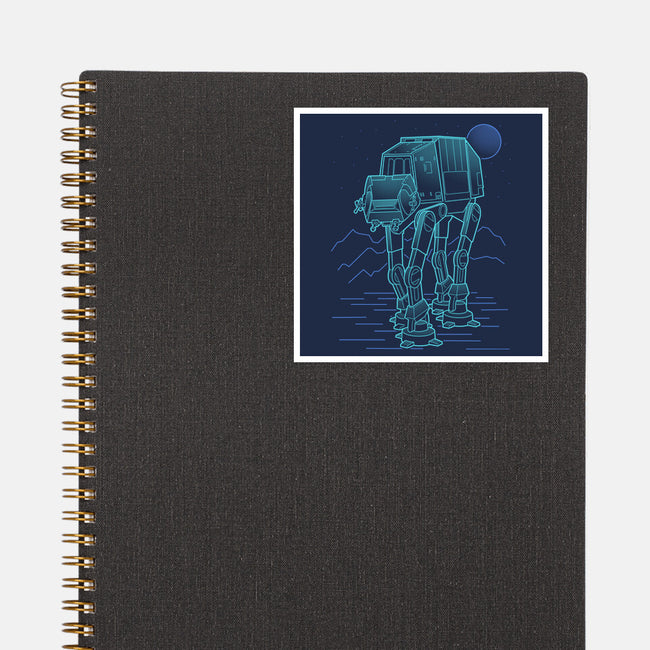 Neon Line-Art Armored Walker-None-Glossy-Sticker-Astrobot Invention