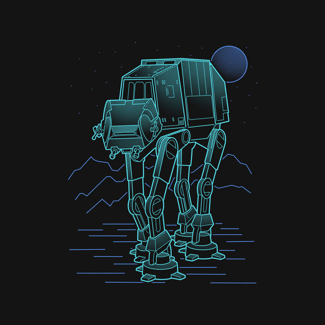 Neon Line-Art Armored Walker-Unisex-Crew Neck-Sweatshirt-Astrobot Invention