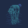 Neon Line-Art Armored Walker-Womens-V-Neck-Tee-Astrobot Invention