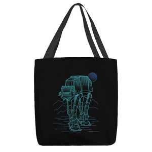 Neon Line-Art Armored Walker