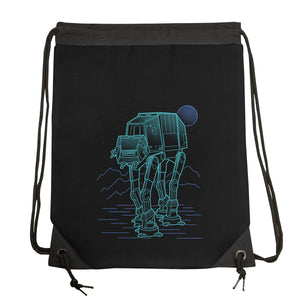 Neon Line-Art Armored Walker