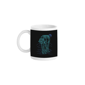 Neon Line-Art Armored Walker