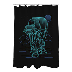 Neon Line-Art Armored Walker