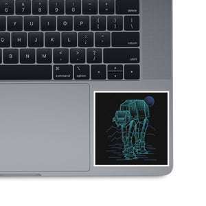 Neon Line-Art Armored Walker