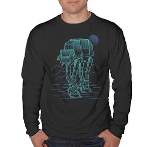 Neon Line-Art Armored Walker